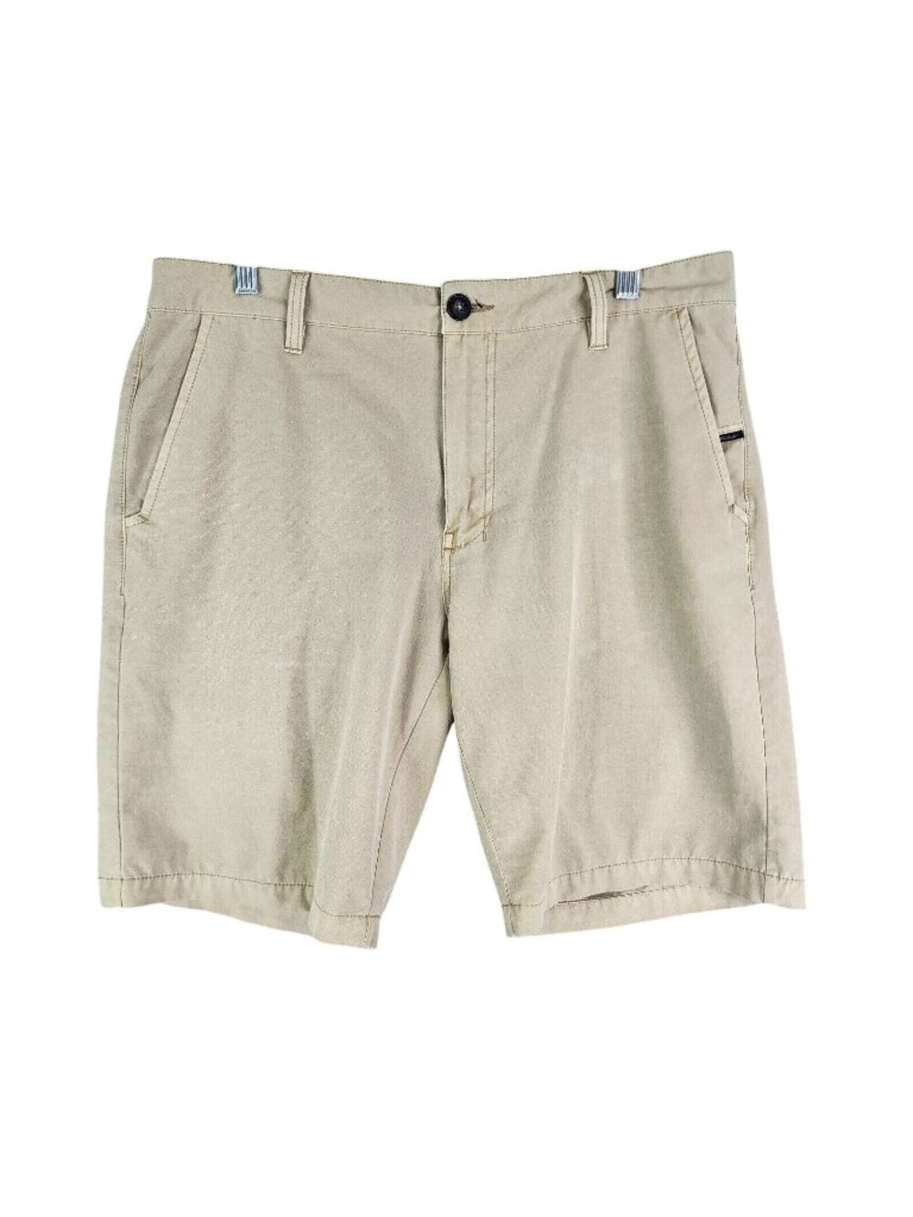 Mens Nitrous Black Stretch Hybrid Tan Shorts 10.5" Inseam Polyester Blend 33